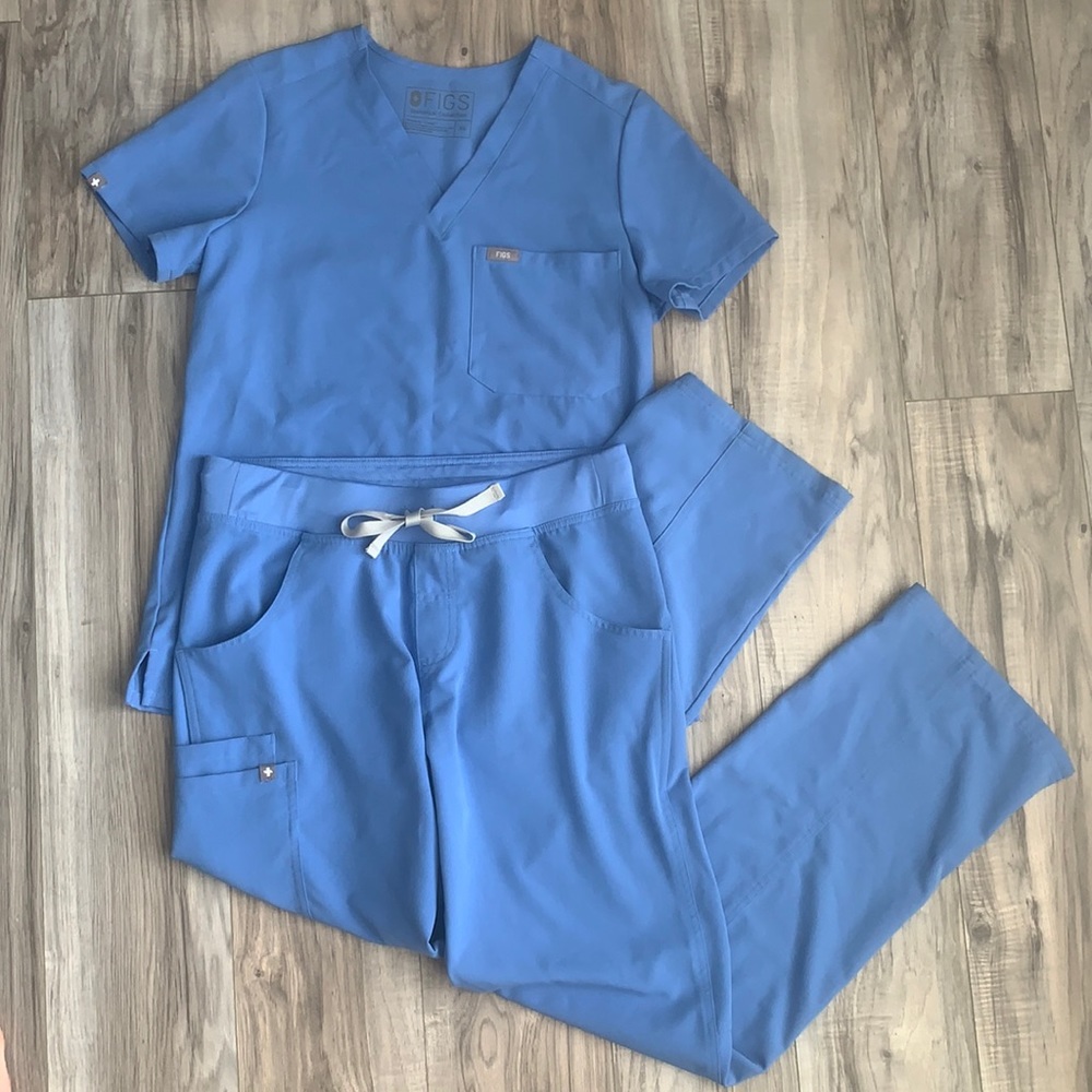 Figs Ceil Blue Scrubs XS S Set